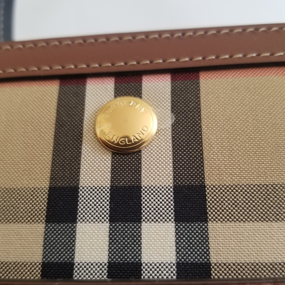 Burberry Title Vintage Check Leather Satchel Black - Picture 9 of 13